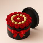 Box of Red Roses with Ferrero Rocher Chocolates