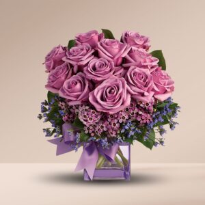 Lavender Love Rose in Designer Vase