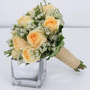 Peach Rose Bridal Bouquet
