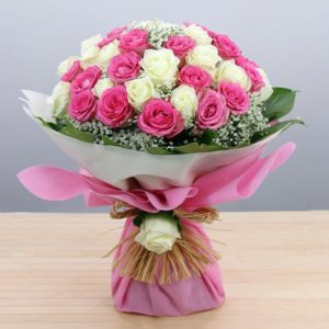 Precious Pink and White Roses