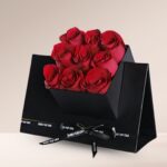 Red Roses in Black Cube Box (3)