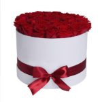 White Box of Red Roses