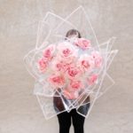 Dozen Pink Roses in White Wrap-1