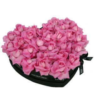 Perfect Pink Roses in Heart Shaped Box