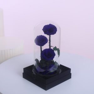 Blue Trio Forever Rose With Gift Box