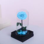 single light blue preserved rose