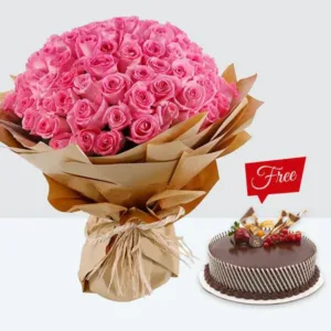 A vibrant bouquet of 101 pink roses, a perfect gift for any occasion