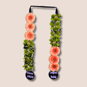 Green Cymbidium with Peach Gerebera Garlands